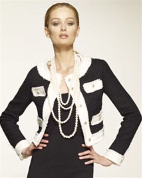 chanel dress and jacket|Chanel jacket black and white.